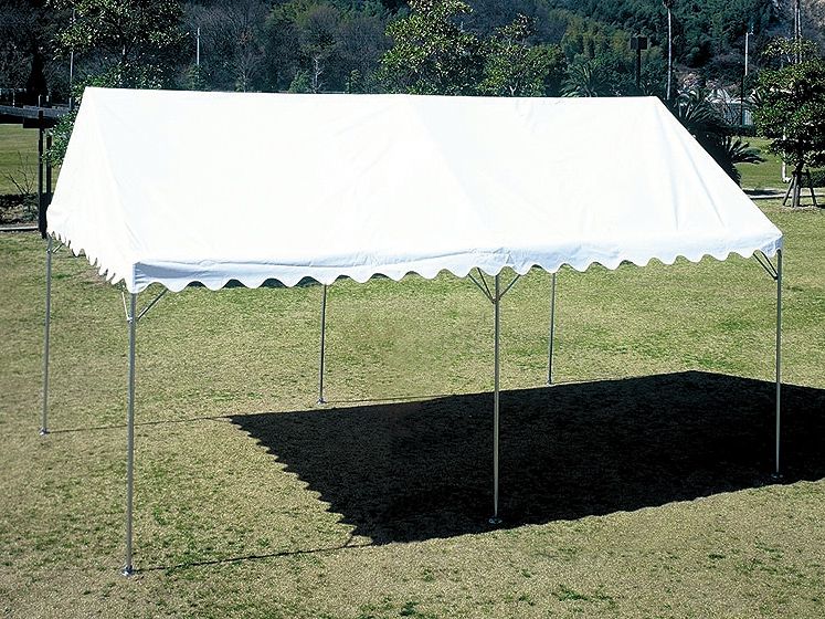 ワンタッチ 強力スーパーアルミキングテント 4号（2×4間） アルミ＆スチール複合フレーム 白 ターポリン天幕 テント イベントテント 通販 